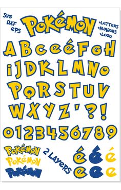 the letters and numbers in pokemon font