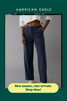 Stretch/Lightweight woven fabric with a hint of stretch/This pant is Real Good: Made with the planet in mind & a promise to continue to do better. Do Better, Woven Fabric, American Eagle Outfitters, Women's Jeans, American Eagle, Shop Now, Women Jeans, Trousers, High Waisted