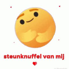 an image of a smiley face with the words steunknuffel van mij