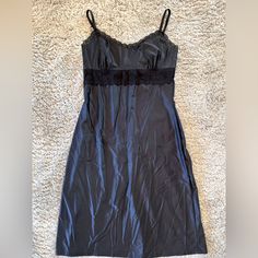 Black Satin Stretch Slip Dress. Lace Panels, Body Con Lingerie Fit. Perfect For Black Tie Event Or Wedding. Slip Dress Lace, Betsey Johnson Dresses, Black Tie Event, Dresses Vintage, Lace Panelled, Dress Lace, Black Satin, Black Tie, Betsey Johnson