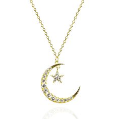 PRICES MAY VARY. Stunning Design: Embrace elegance with our pendant necklace featuring a large moon and CZ star pendant, crafted with 14k gold and 925 sterling silver Premium Quality Materials: Made with high-quality 14k gold plating and genuine 925 sterling silver, ensuring durability and a luxurious look Versatile Style: This necklace effortlessly complements any outfit, from casual to formal, adding a touch of sophistication to your ensemble Adjustable Chain Length: The necklace comes with a Moon Locket, Big Moon, Star Pendant Necklace, Broken Chain, Sterling Silver Necklace Pendants, 925 Jewelry, Star Pendant, Versatile Style, Necklace For Women