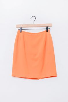 High waisted mini skirt in a neon orange sport fabric. Back zip/hook closure and vent. Fully lined. Measurements*: Waist 26", Hips 38", Length 18" Brand: N/A Tag Size: 4P Fits Like: US 4 Small Fabric: 100% Polyester, Lining 100% Acetate *Measurements are taken flat. Bust and chest are taken from pit to pit. Length is taken from shoulder or waist seam to bottom hem. Shoulders are taken from shoulder seam to shoulder seam. Orange Mini Skirt, Sport Fabric, Skirt Petite, Peach Orange, Neon Orange, Mini Skirt, Art Collection, Womens Skirt, Bathing Beauties