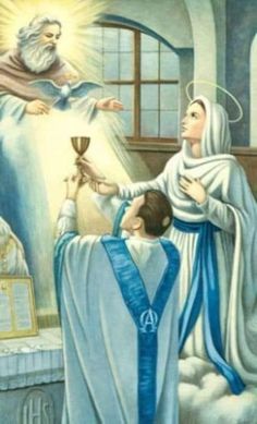 an image of jesus being given the chalice