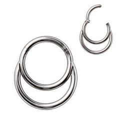 316L Stainless Steel Double Ring Seamless Clicker Ring / Septum Jewelry | Fashion Hut Jewelry Nice Nose, Septum Labret, Septum Retainer, Nose Ring Jewelry, Septum Clicker, Septum Jewelry, Cartilage Earring, Nose Jewelry, Lip Ring