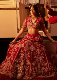 Ridhi Mehra-Shanno Red Lehenga Set-INDIASPOPUP.COM Bridal Red Lehenga, Bridal Choli, Bride Blouse, Shah Jahan, Red Lehenga Choli, Ridhi Mehra, Sari Skirt, Choli Dress, Raw Silk Lehenga