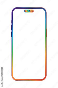 the back side of an iphone case with rainbow lines on it and a white background