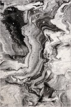 an abstract black and white painting with some water in the middle, it looks like something out of space