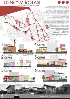 a map showing the locations of several different buildings