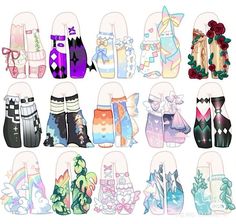 many pairs of socks with different designs on them