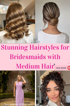 Discover stunning bridesmaid hairstyles for medium-length hair that are perfect for any wedding theme. From soft curls and elegant updos to trendy half-up styles, these hair ideas are effortlessly beautiful and easy to recreate. Explore the best looks to make your bridal party shine on the big day! Bridesmaid Hairdo Half Up, Bridesmaid Medium Hairstyles, Easy Elegant Hairstyles For Medium Hair, Bridesmaids Half Up Half Down Hairstyles, Half Up Half Down Bridesmaid Hair Medium, Bridesmaid Hairstyles For Medium Hair, Half Updos For Medium Length Hair, Formal Hairstyles For Medium Length Hair, Bridal Party Hairstyles