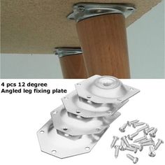 4 pcs 12 degree angled leg fixing plate with screws and brackets for ceiling