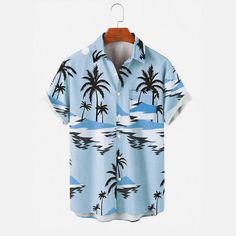 The composition of these shirt is : 100% polyester. It's slightly stretchy. This perfect patterns offers to the shirt trendy. 
SKU: MS0152221T


Colors
As Picture
Patterns

Patterns

Size for Men Shirts(US Standard Size)



　

Length(cm)


Shoulder(cm)


Bust(cm)


Sleeve Length(cm)



M
76
50.5
114
25.5


L
78
52.5
122
26


XL
80
54.5
130
26.5


2XL
82
56.5
138
27


3XL
84
58.5
146
27.5


4XL
86
60.5
154
28 Vacation Graphic Print Collared T-shirt, Collared Tops With All Over Print For Vacation, Collared Graphic Print T-shirt For Vacation, Casual Patterned Shirt With All Over Print, Patterned Shirt With Graphic Print For Vacation, Patterned Graphic Print Shirt For Vacation, Blue Vacation Shirt With All Over Print, Blue Shirt With All Over Print For Vacation, Blue All Over Print Vacation Shirt