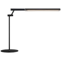 a black table lamp on a white background