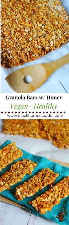 granola bars with honey and vegan - healthy ingredients