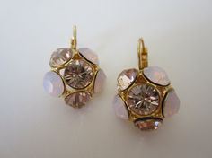 Amazing gold plated earrings placed with Swarovski Rose Water Opal and Vintage Rose Chaton rhinestone.  These stunning earrings will be the perfect completion for a glow and unforgettable look! Special Earrings, Water Opal, Swarovski Earrings, Vintage Rose, Rose Water