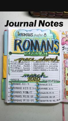 a notebook with some writing on it and the words roman's series written below