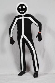 a person in a black and white costume