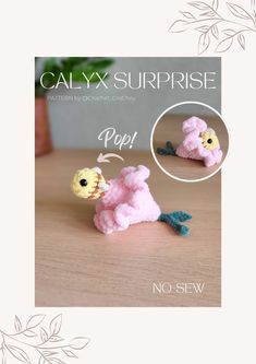 a crochet pattern for a stuffed animal that looks like a baby chickling