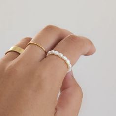 Freshwater Pearl Ring. Sold Individually. Medium: Fits sizes 6-8 Large: Fits 8.5-10 Seed Pearl Ring, Ring Pearl, Pearl Rings, Freshwater Pearl Ring, Beaded Ring, Real Pearls, Seed Pearl, One 1, Beaded Rings