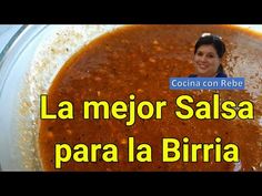 a woman is smiling in a bowl of soup with the words la mejo salsa para la birria