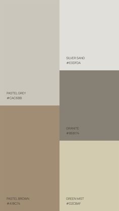 the different shades of gray and brown are shown in this color scheme, which is also neutral