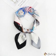 Bird In Bag - New simulation silk scarf classic printing small square scarf neck scarf white collar silk scarf hair band Silk Scarf Hair, Scarf Hair, Scarf Neck, Neck Scarf, Bird In Bag, Neck Scarves, Square Scarf, White Collar, Scarf Hairstyles