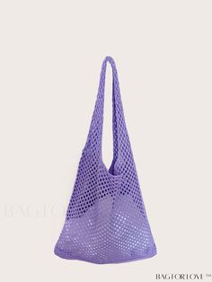 BagForLove - Womens Large Capacity Beach Bag with Minimalist Design, Ideal for Travel, Work, and School Product Description Color Purple Strap Type Double Handle Style Minimalist Pattern Type Plain Bag Size Small Type Crochet Bags Features Lightweight Closure Type No-closure Material Fabric Composition 100% Polyester Size Chart INCH CM Bag Length Bag Width Bag Height Handle Height 13.4 inch 0.8 inch 13 inch 8.7 inch Bag Length Bag Width Bag Height Handle Height 34 cm 2 cm 33 cm 22 cm Details Pic Lemon Crochet, Minimalist Pattern, Travel Work, Word Wrap, Crochet Bags, Style Minimalist, Womens Tote Bags, Beach Bag, Crochet Bag