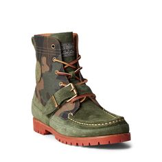 PRICES MAY VARY. Rounded toe with hand-stitched detailing. Polo Boots, Polo Ralph Lauren Shoes, Ranger Boot, Camo Boots, Mens Boots Casual, Lug Sole Boots, Canvas Boots, Ralph Lauren Shoes, Mens Shoes Boots