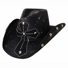 Bullhide No Mercy - Straw Cowboy Hat - Hatcountry Western Hat Styles, Sombrero Cowboy, Straw Cowgirl Hat, Black Straw Hat, Leather Cowboy Hats, Black Cowboy Hat, Western Cross, Raffia Hat, Straw Cowboy Hat