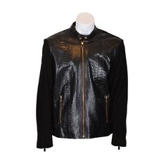 Introducing the epitome of untamed elegance: the Snake Print Leather Jacket, meticulously handcrafted by Ox and Bulls. This statement piece seamlessly marries the exotic allure of snake skin with the rugged durability of ox and bull leather, resulting in a masterpiece that exudes confidence and style. Each jacket is a testament to our commitment to quality and craftsmanship. The intricate snake print pattern is painstakingly applied, creating a mesmerizing visual texture that catches the eye and Luxury Snake Print Outerwear For Fall, Shotaro Kaneda, Python Jacket, Personalized Jacket, Moto Biker Jacket, Cyberpunk Fashion, Men's Leather Jacket, Visual Texture, Motorcycle Leather