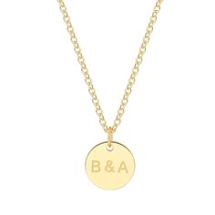 Love Initial Disc Necklace Initial Disc Necklace, Disc Necklace, Chain Styles, Cable Chain, Gold Plating, Lobster Clasp, Necklace Lengths, Initials, 18k Gold