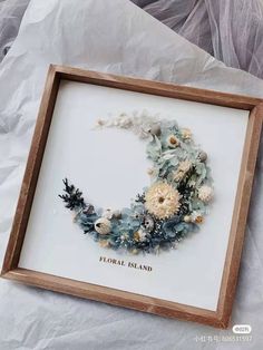 a framed photo with flowers on it