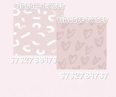 three different types of pink and white wallpapers with hearts on the left side