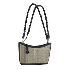 This Exquisite Handbag From Baskets Of Cambodia Is A True Masterpiece Of Craftsmanship. Made From Sea Grass And Woven To Perfection, This Purse Is A Stunning Addition To Any Outfit. The Braided Double Strap Adds A Touch Of Sophistication, While The Silver Hardware Complements The Tan And Black Exterior Colors. The Interior Of This Lightweight Handbag Features Inner Pockets, Making It Easy To Organize Your Essentials. The Detachable Strap Is A Convenient Accessory, Allowing You To Carry The Handb Elegant Beige Straw Bag For Everyday Use, Elegant Beige Straw Bag For Everyday, Elegant Woven Crossbody Bucket Bag, Evening Shoulder Bag With Braided Handles In Natural Color, Evening Beige Bucket Bag With Braided Handles, Evening Natural Shoulder Bag With Braided Handles, Evening Shoulder Bag With Leather Handles In Natural Color, Elegant Natural Hobo Bag With Adjustable Strap, Natural Shoulder Bag With Leather Handles For Evening