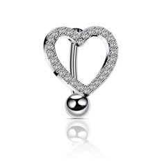 PRICES MAY VARY. ♥Unique Heart Design: 316L Surgical Steel Belly Ring,Refinement and Cute, hear shaped paved shiny CZ crystal, and it will Give You More Charming Look,the Shape of the Heart can Bring Warmth to People ♥Common Gauge:14 Gauge(1.6mm),,10mm Bar Length, Easy to Screw Off and On.Belly Rings suitable for daily wear,sold Individually ♥Best Safe Material:316L Surgical Steel Bar and Cubic Zirconia crystal, Allergy-free, Nickle & Lead-Free .not cause any allergic reaction to your sensitive Elegant Silver Body Jewelry For Valentine's Day, Heart-shaped Silver Body Jewelry For Wedding, Navel Piercing Jewelry, Crystal Top, Navel Piercing, Body Jewelry Piercing, Button Rings, Allergic Reaction, Belly Ring