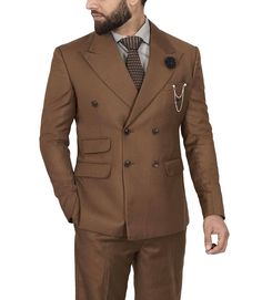 Men's Two Piece Wide Lapel Brown Suit
Make a statement with this double-breasted brown suit for men, featuring wide lapels that elevates the overall look. Made with precision and care, this two-piece suit is ideal for formal occasions or dressy events where you want to stand out. Its brown color gives a rich look to the overall appearance. The polyester lining makes it feel comfy and breathable. Shop this premium suit before it stocks out. Brown Single Breasted Suit With Lapel Collar, Brown Single-breasted Suit With Lapel Collar, Brown Notch Lapel Blazer With Double-breasted Button, Brown Double-breasted Blazer With Notch Lapel, Formal Brown Blazer With Double Button Closure, Brown Double-breasted Blazer For Semi-formal Occasions, Tailored Brown Suit With Double Button Closure, Brown Business Suits With Double Button Closure, Brown Tailored Double Breasted Suit With Lapel Collar