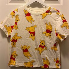 Winnie The Pooh Crop Top T-Shirts M / No Tag But Brand New Winnie The Pooh Crop Top, Pooh Shirt, Womens Disney Shirts, Baby Graphic Tees, Mesh Shirt, Disney Tees, Cream Yellow, Disney Tshirts, Yellow Shorts