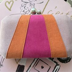 Clutch With Strap; Faux Pearl Top Flips Open Pink Rectangular Feminine Clutch, Pink Feminine Clutch, Pink Rectangular Clutch For Spring, Pink Rectangular Spring Clutch, Spring Pink Rectangular Clutch, Spring Rectangular Pink Clutch, Chic Pink Clutch For Everyday Use, Chic Multicolor Clutch For Spring, Chic Multicolor Spring Clutch