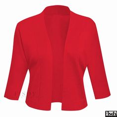 Fisdy - Elegant Short-Sleeved Knit Top Fitted Red Cardigan, Elegant Red Knit Sweater, Elegant Red Knit Top, Fitted Knitted Red Outerwear, Fitted Red Knit Outerwear, Red Knit Sweater For Work, Fitted Red Knit Cardigan, Classic Fitted Red Cardigan, Classic Red Fitted Cardigan