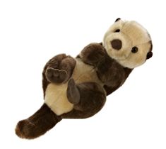 a stuffed animal that is laying down on its back with it's legs spread out