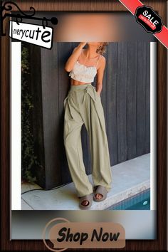 Light Green High Waist Pocket Wide Leg Pants Bottoms Pants, Leg Pants, Light Green, Wide Leg Pants, High Waist, Wide Leg, Shop Now, High Waisted, Pants