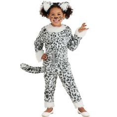 Toddler Kid's Spotted Snow Leopard Costume:Your kiddo can become a sleek and stealthy snow leopard with this Snow Leopard Costume for toddler girls! Imagine your little one silently stalking about the neighborhood, sneaking up on unsuspecting buckets of candy and pouncing on her preferred treats! A set of matching set of snow leopard cat ears are included so she'll be ready to rawr!Product Features:Let your little one embrace their wild side with our Kids Spotted Snow Leopard Costume! Crafted fr Animals Halloween Costumes, Snow Leopard Costume, Narwhal Costume, Leopard Ears, Toddler Costumes Girl, Leopard Costume, Unicorn Halloween Costume, Scarecrow Costume, Leopard Jumpsuit