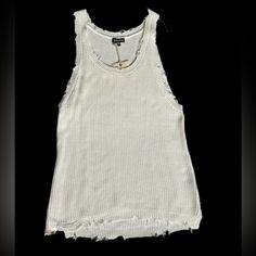 New With Tags - White Yannis Tank From Ser.O.Ya This Distressed Knit Tank Is New With Tags & A Great Edition To Anyone’s Closet. The Size Is Men’s Large. Knitted Tank Top, Knit Tanks, Man Shop, Tank Tops, White, Knitting, Color