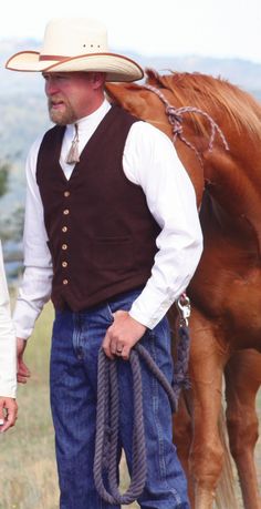 Men's GR Vest - Cattle Kate Cowboy Wedding Attire Mens Vest, Mens Western Wedding Vests, Cowboy Outfits For Men, Western Style Brown Vest For Western-themed Events, Mens Western Vest, Men’s Western Vest Outfit, Mens Leather Waistcoat, Men’s Vintage Western Wear, Mens Western Wear