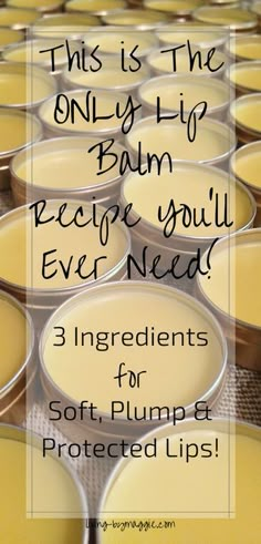 Diy Lip Care Recipes, 3 Ingredient Lip Balm Recipe, Lip Balm With Beeswax Diy, How To Make Beeswax Lip Balm, Best Chapstick Recipe, Beeswax Balm Recipe, Coco Butter Recipes, Diy Lip Balm Recipes How To Make, Homemade Organic Lip Balm