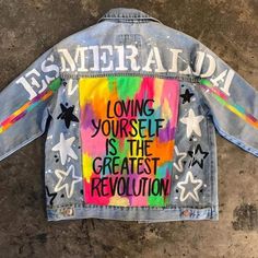 Painted Jean Jacket Ideas, Custom Jean Jacket, Personalized Jacket