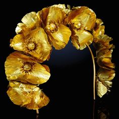 Opium Poppy Crown: a brass tiara, Christopher Thompson-Royds, 2022 | Sotheby’s Christopher Thompson, Diana Wedding, Tiara Headpieces, State Of Grace, Rhinestone Crown, Unusual Jewelry, Royal Jewels, Wedding Tiara