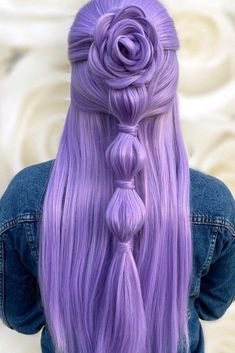 Hairstyles Thick Hair, Five Minute Hairstyles, Light Purple Hair, Hair Styels, Creative Hair Color, Braided Ponytail Hairstyles, Creative Hairstyles, Hair Dye Colors, So In Love