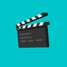 a movie clapper on a blue background