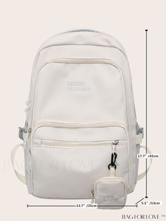 BagForLove - Waterproof School Backpack: Lightweight Bookbag for Women, College, and High School Students Product Description Color White Strap Type Adjustable Details Buckle Composition 100% Polyamide Style Unisex Bag Size Large Pattern Type Plain Material Polyamide Closure Type Zipper Type Classic Backpack Features High-capacity Size Chart INCH CM Handle Height Strap Length Bag Height Bag Width Bag Length 1.6 inch 37.4 inch 17.7 inch 5.1 inch 13.8 inch Handle Height Strap Length Bag Height Bag Width Bag Length 4 cm 95 cm 45 cm 13 cm 35 cm Details Pictures Similar Products h2 { text-align: center; } /* æ¢è¡ */ li{ white-space: normal; word-break: break-all; word-wrap: break-word; } .red-box { width: 100%; display: flex; flex-direction: row; flex-wrap: wrap; justify-content: center; } .r White Waterproof School Backpack, White Waterproof School Bag, Travel Rucksack, School Backpack, Classic Backpack, School Students, High School Students, Women Men, High School